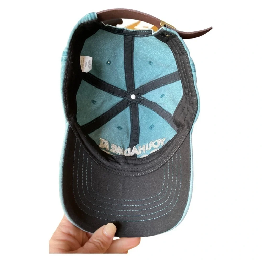 “You had me at coffee” Adult Ball Cap with Adjustable Leather Strap